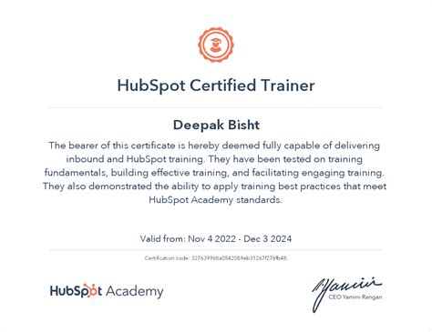 hubspot certified trainer <em> I have years of experience in the CRM industry, and recently became a</em>